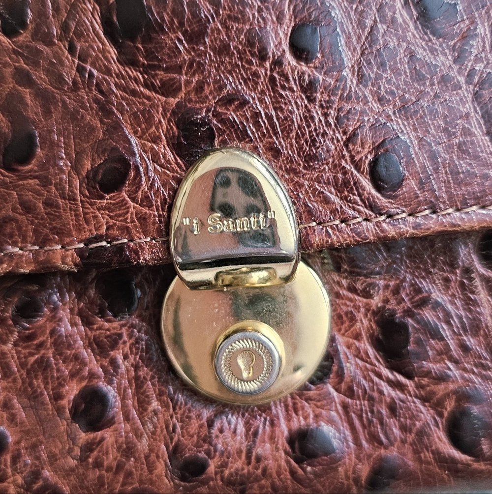 Trifold Ostrich Leather Wallet From "i santi", Italy. Unisex Wallet. - Picture 4 of 9